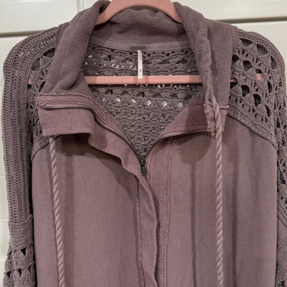 Free People Taupe Crochet Knit Sweater - Picture 3 of 8